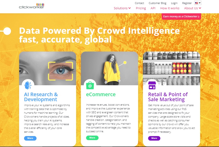 Clickworker homepage preview